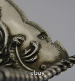 VICTORIAN DUTCH SOLID SILVER MINIATURE DOLLS HOUSE SOFA SETTEE c1890 3in ANTIQUE