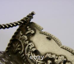 VICTORIAN DUTCH SOLID SILVER MINIATURE DOLLS HOUSE SOFA SETTEE c1890 3in ANTIQUE