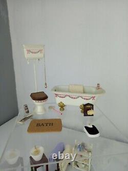 VINTAGE 1980s Dolls House Miniatures 112 Bathroom Set Joblot Bath Toilet Sink