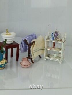 VINTAGE 1980s Dolls House Miniatures 112 Bathroom Set Joblot Bath Toilet Sink