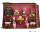 Vintage Enesco Miniature Doll House Furniture And Dolls Set- New