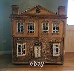 VINTAGE HUGE QUEEN ANNE Style DOLLS HOUSE 4 Rooms HANDMADE & UNIQUE! H147 cm