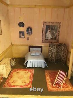 VINTAGE HUGE QUEEN ANNE Style DOLLS HOUSE 4 Rooms HANDMADE & UNIQUE! H147 cm