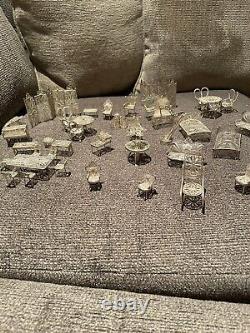 VINTAGE Miniature doll house sterling silver furniture mixed lot 14 Oz