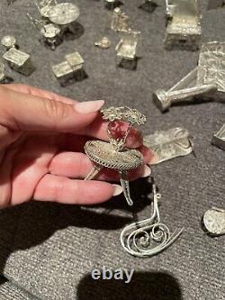 VINTAGE Miniature doll house sterling silver furniture mixed lot 14 Oz