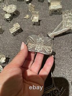 VINTAGE Miniature doll house sterling silver furniture mixed lot 14 Oz