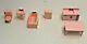 Vintage Renwal 1946 Pink Miniature Bathroom, Kitchen Pieces Doll House Lot