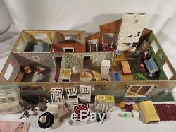 VTG MARX Tin Contemporary 5025 Lift Off Roof Ranch Rambler Dollhouse & Furniture
