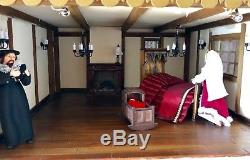 Very Large Tudor Style Dolls House 3 Floors With Lighting Furniture & Dolls