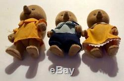 Very Rare Calico Critters Maple Town Sylvanian Brown Mole Family