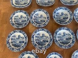 Victorian Blue & White Pottery Miniature Dinner Set Service 19thC Dolls House