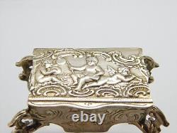 Victorian Dutch Sterling Silver Miniature Cherub Dolls House Table Ring Box