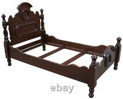 Victorian Inspired Miniature Salesman Sample Dollhouse Doll Bed Walnut Finish