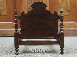 Victorian Inspired Miniature Salesman Sample Dollhouse Doll Bed Walnut Finish