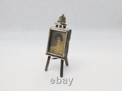 Victorian Sterling Silver Dolls House Portrait Easel Antique 1901 Birmingham