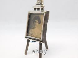 Victorian Sterling Silver Dolls House Portrait Easel Antique 1901 Birmingham