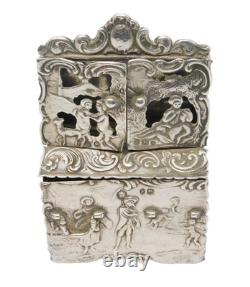 Victorian Sterling Silver Miniature Dolls House Wardrobe Antique 1894 London