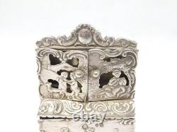 Victorian Sterling Silver Miniature Dolls House Wardrobe Antique 1894 London