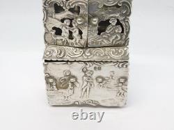 Victorian Sterling Silver Miniature Dolls House Wardrobe Antique 1894 London