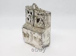 Victorian Sterling Silver Miniature Dolls House Wardrobe Antique 1894 London