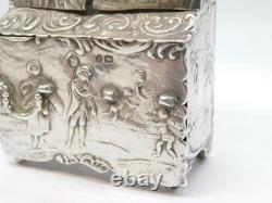 Victorian Sterling Silver Miniature Dolls House Wardrobe Antique 1894 London