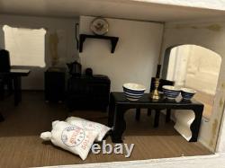 Vintage 16th Scale Dolls House Cottage(Triang) with Sylvanian Families Furnitur