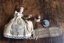 Vintage And Rare Antique Miniature Dolls House Doll And Accessories