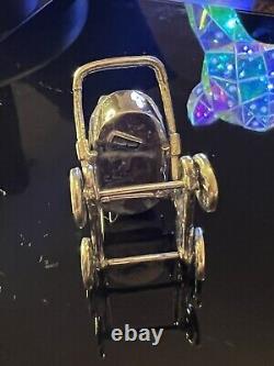 Vintage Antique 925 Solid Silver Miniature Dolls House Baby Pram Buggy Furniture