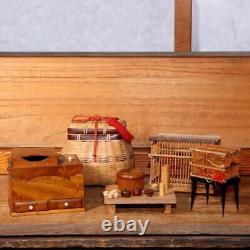 Vintage Antique luxury Miniature furniture ornament Doll house Japanese wooden