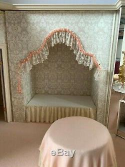 Vintage Artisan Miniature Dollhouse Roombox Romantic Bedroom Sitting Room Lights