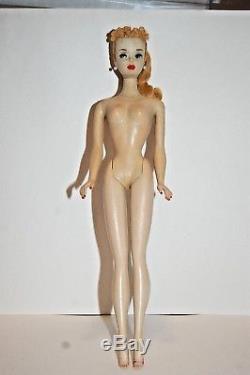 Vintage Barbie Ponytail Blonde Number 3 with original swimsuit & brown eyeliner