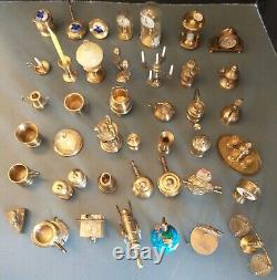 Vintage Brass Doll House Miniature Figurines Lot Of 41 Made In Holland