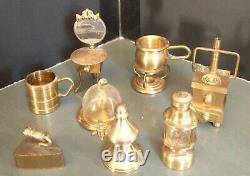 Vintage Brass Doll House Miniature Figurines Lot Of 41 Made In Holland