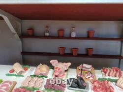 Vintage Butcher Meat Stall/Shop Handmade Dolls House Artisan 12th Scale