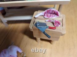 Vintage Butcher Meat Stall/Shop Handmade Dolls House Artisan 12th Scale