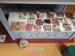 Vintage Butcher Meat Stall/Shop Handmade Dolls House Artisan 12th Scale