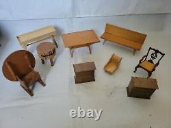 Vintage Doll House Furniture Miniature Big lot (as is)