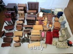 Vintage Doll House Furniture Miniature Big lot (as is)