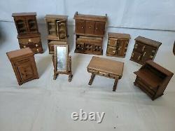 Vintage Doll House Furniture Miniature Big lot (as is)