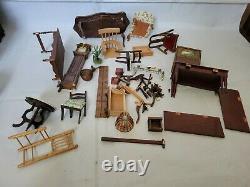 Vintage Doll House Furniture Miniature Big lot (as is)