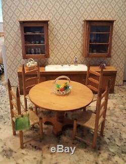 Vintage Doll house furniture 112 scale handcrafted 22 pieces plus many more