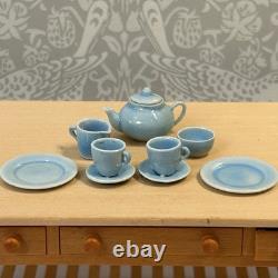 Vintage Dolls House 112 Powder Blue Tea Service For 2 Artisan Avon Miniatures