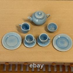 Vintage Dolls House 112 Powder Blue Tea Service For 2 Artisan Avon Miniatures