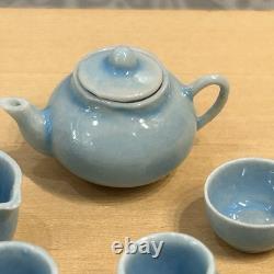 Vintage Dolls House 112 Powder Blue Tea Service For 2 Artisan Avon Miniatures
