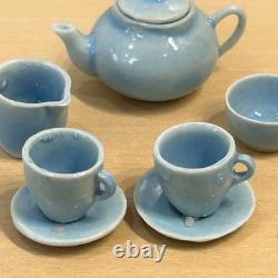 Vintage Dolls House 112 Powder Blue Tea Service For 2 Artisan Avon Miniatures