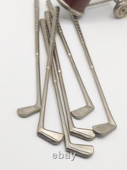 Vintage Dolls House Miniature Golfing Set Golfing Bag & 6 Clubs Set C