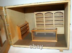 Vintage Dolls House Miniature Toy Shop Store Front Hand Made Painted Wood