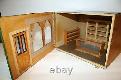 Vintage Dolls House Miniature Toy Shop Store Front Hand Made Painted Wood