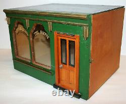 Vintage Dolls House Miniature Toy Shop Store Front Hand Made Painted Wood