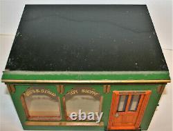 Vintage Dolls House Miniature Toy Shop Store Front Hand Made Painted Wood